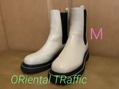 ORiental TRafficスクエアトゥチェルシーブーツ サイドゴア 白Ｍ