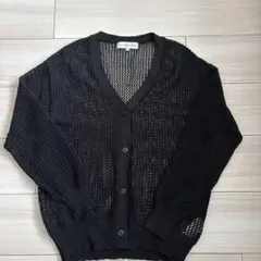 SEASON REASON メッシュ編みカーディガン M ブラック