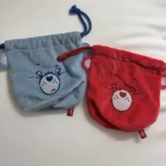 ケアベア／ふわふわフェイス巾着Part.2 ／赤・青／まとめ売り