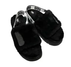 クリーニング済み‼️UGG ブラックファースライドサンダル 26cm