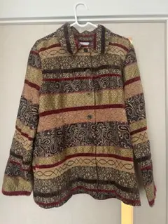 古着布製アウター 多色ストライプ