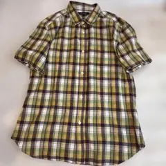 リズムオブライフ　ユナイテッドアローズ　チェック柄　半袖シャツ　L