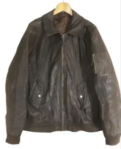 【希少XLサイズ】80sヴィンテージ レザージャケット 濃茶 フライトジャケット
