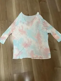 タイダイデザイン 五分袖Tシャツ Lサイズ