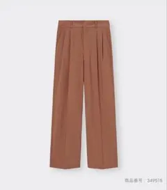 リネンブレンドタックワイドパン ジーユー