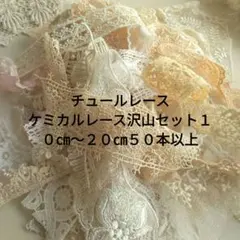 ジャンクジャーナル チュールレース ケミカルレース沢山ハギレセット ５０本以上