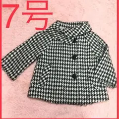 ハイネック 千鳥格子柄 ショートコート 7号