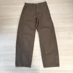 GU ジーユー　バレルレッグワークパンツ　W77 ブラウン　サイズM