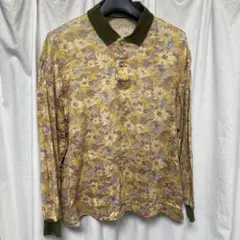 munsingwear 古着　レトロ　花柄　カーキ　L ポロ　ロンtのサムネイル