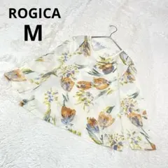 ROGICA ロジカ サマーニット 長袖 白系 花柄 クルーネック トップス/Mのサムネイル