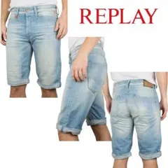 replay BLUE jeans リプレイ デニムショートパンツ 30のサムネイル