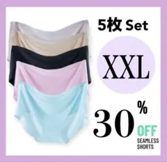 ショーツ　シームレス　レディース　パンツ　5枚セット　XXL　３L下着　パステル