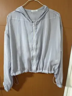 シアー フード付き ジップアップ ブルゾン