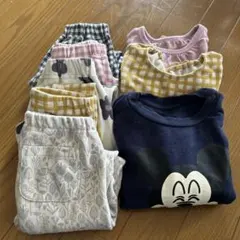 ミッキー柄スウェットとボトムス　8点セット