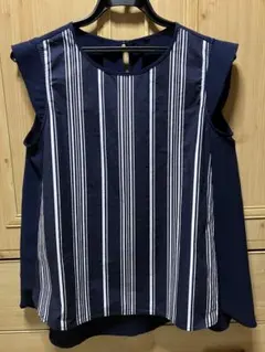 【匿名配送】 ロペピクニック ブラウス フリル袖 ネイビー