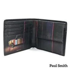 Paul Smith　2つ折り財布　ミニクーパー柄　レザー　ブラック　黒のサムネイル