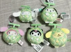 サンリオキャラクターズ　フルーツきぐるみマスコット　メロン　ナムコ　5点　コンプ