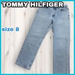 トミーヒルフィガー TOMMY ジーンズ ストレートデニム ライトブルー 刺繍