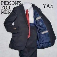 【PERSON'S FOR MEN】 YA5 ブラック シルク混 ストライプ