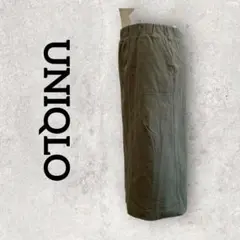 UNIQLO デニムジャージースカート 総ゴム カジュアル (S) カーキ系