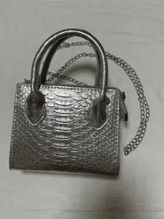 シルバー パイソン柄 2WAY ミニショルダーバッグのサムネイル