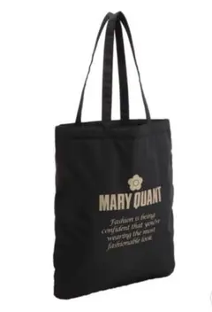 MARY QUANT マリークワント ゴールドロゴプリント　トート 【ブラック】
