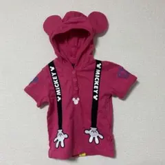ディズニーBABYDOLLコラボパーカー　ミッキー耳付きピンクパーカー　新品