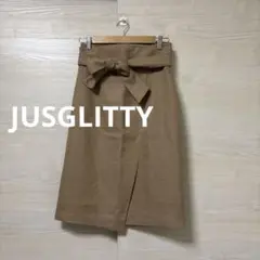 JUSGLITTY★サッシュベルト付き タイトスカート ひざ丈 2way 綺麗目