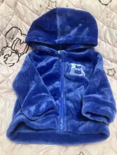 ベビー 80サイズ もこもこパーカー 青