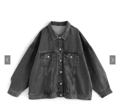 ダークグレー デニムジャケット オーバーサイズ