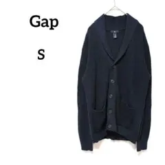 ギャップ Gap ネイビー ショールカラー カーディガン ポケット ざっくり S