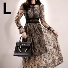 新品 総レース ロングワンピース 上品　結婚式 二次会　演奏会　パーティードレス