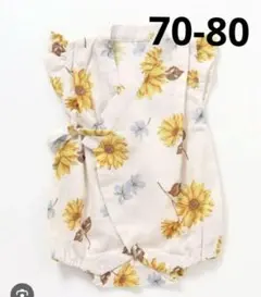 最終値下げです！ アプレレクール　甚平　ロンパース　ひまわり　70 80