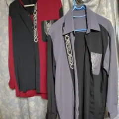 REDENTORE 長袖シャツ Mサイズ 黒 赤