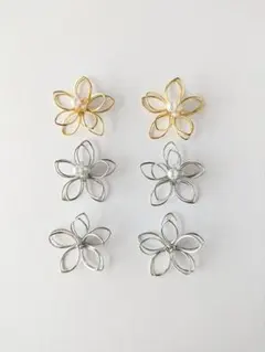 【貴和製作所】メタルパーツワイヤーフラワー　24㎜　６個セット