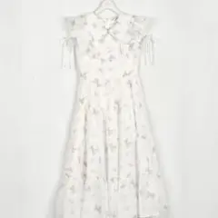 evelyn オリジナルリボン柄OP ワンピース ロングワンピース アイス