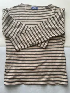 SAINT JAMES/バスクシャツ/モスグリーン× ベージュ