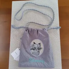 JOUJOU LIER 巾着袋 Siberian 猫刺繍