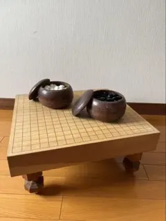 ☆漆芸碁盤 碁盤碁石入れセット 卓上囲碁 漆塗り【柳山作】秋草