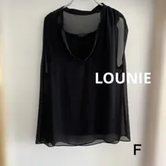 LOUNIEルーニィのシアー ノースリーブ ブラウス