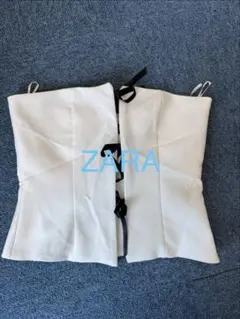ZARA ザラ ホワイトコルセットビスチェ S