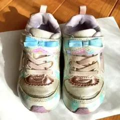 ムーンスター⭐︎リボン付きパステルカラー スニーカー16センチ