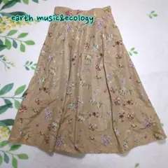 earth music&ecology　アース　スカート　花柄　総合　ベージュ
