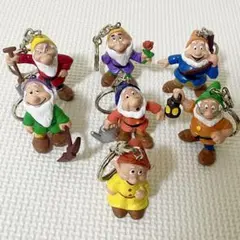 【未使用】レトロ★当時物　七人の小人　キーホルダー　コンプリート　フィギュア