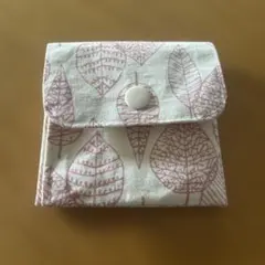 葉柄布製ミニ財布 スナップボタン式