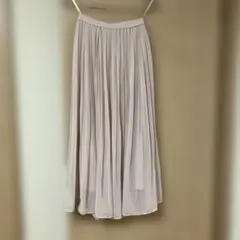 【値下げ】UNIQLO プリーツスカート S 薄ピンク ロング フレア