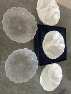 未使用 MIKIMOTO ガラスプレート 5枚 箱蓋なし