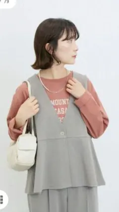 サマンサモスモスブルー　ペプラムベスト