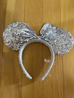 シルバー スパンコール ミッキー風カチューシャ