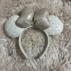 ディズニー カチューシャ キルティング ミニー 白